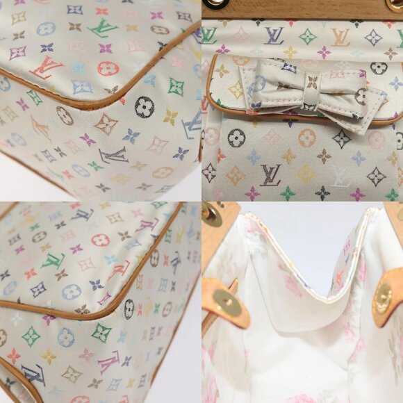 LOUIS VUITTON Monogram Multicolor Abelia Bag Satin White M92936 LV Auth sw895V - Picture 16 of 16